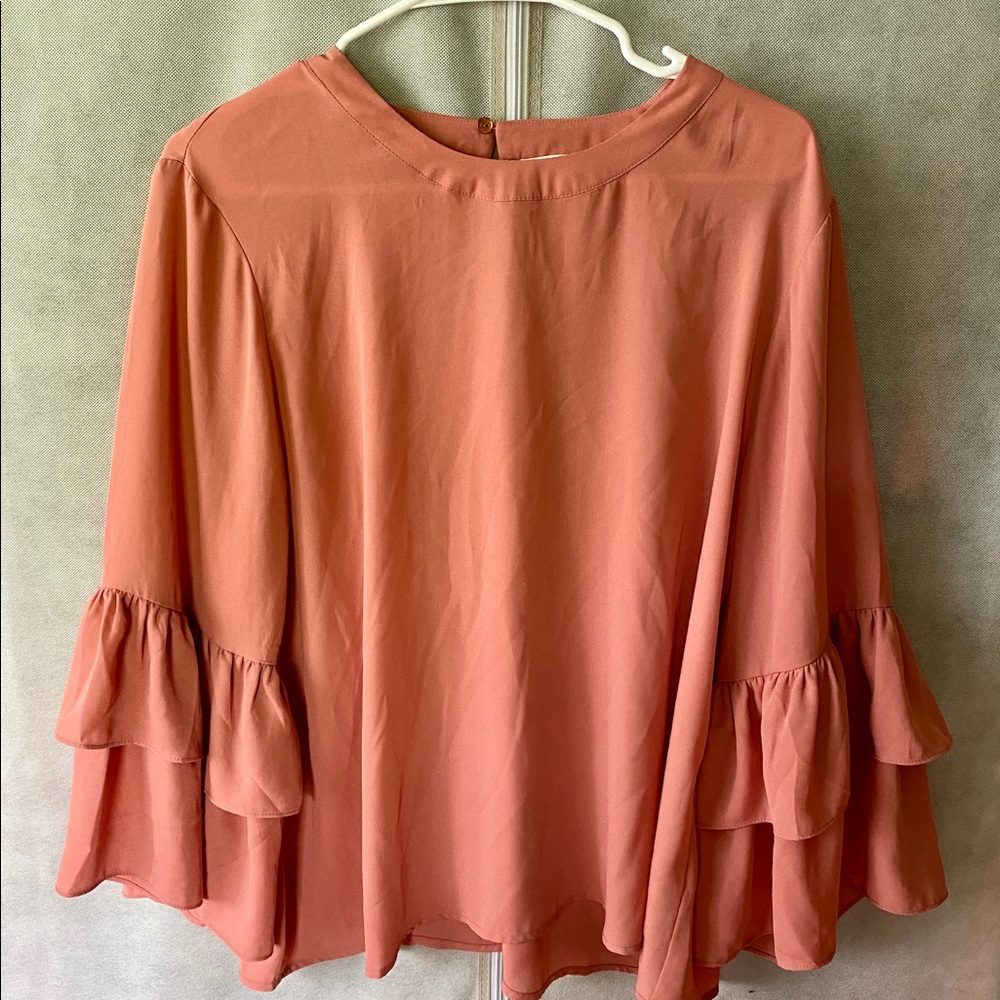 Violet + Claire layered bell sleeve blouse - Picture 2 of 7